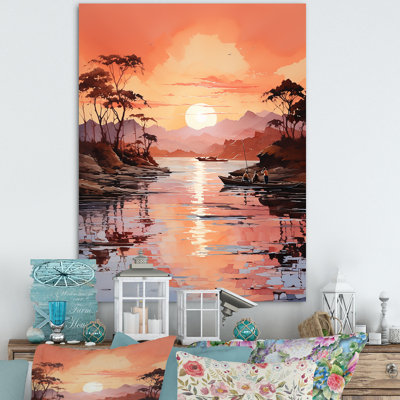 Golden Sunrise Silhouetted II - Nautical & Beach, reproduction d'art mural
