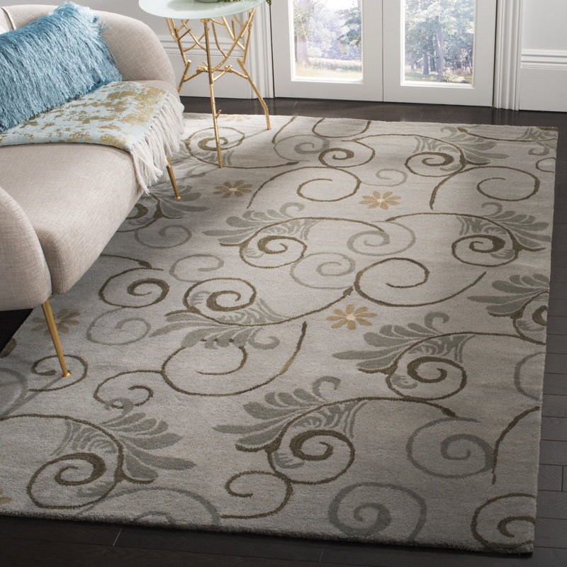 Tapis gris en laine touffeté à la main Chanler, Rectangle 5 pi x 8 pi