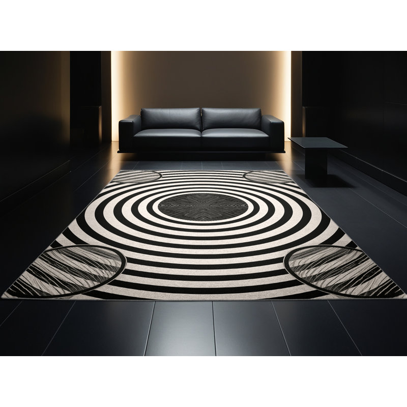 Tapis doux et moelleux à motif géométrique minimaliste brun Eberhard, 2 x 3