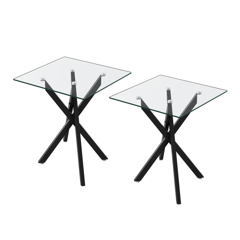 Chyan Glass Top, Black, 2 piece