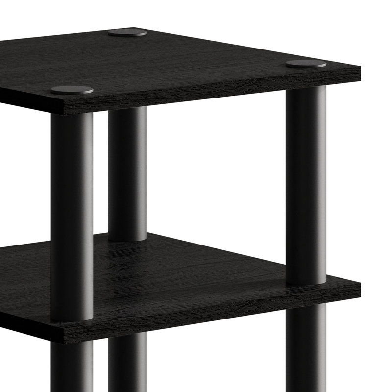 Table de bout à 3 niveaux facile à assembler en noir, Noir