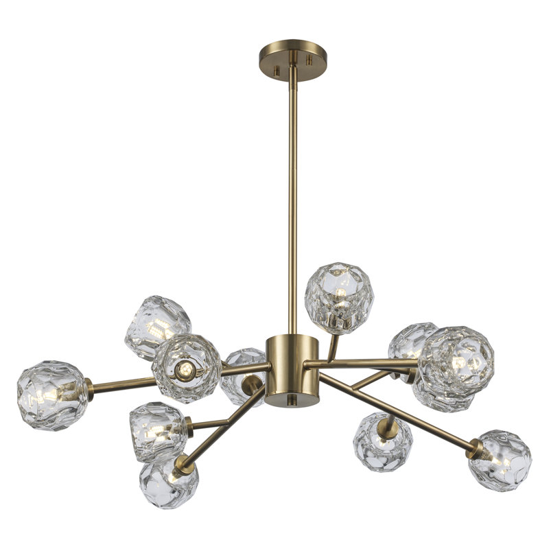 Quaseem Glass LED Flush Mount, Antique Gold