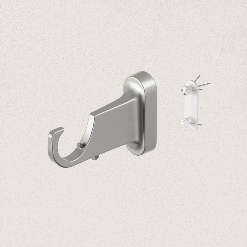 Tringle à rideau simple ajustable 1 po Geo, sans perçage, avec supports et quincaillerie, 42 à 120 po, nickel