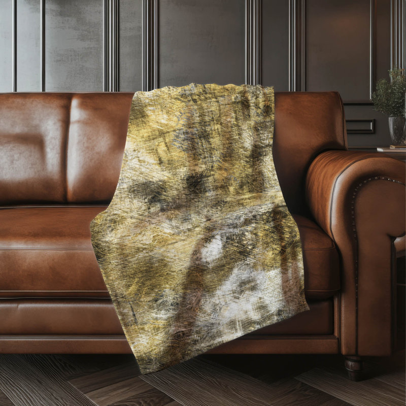Addison Machine Washable Sherpa ASB596 Modern Throw Blanket, Mocha