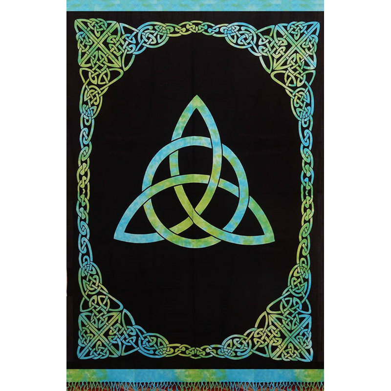 Tapisserie en coton Celtic Tie Dye, H 88 po x l 104 po, Bleu