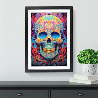 Sugar Skull Colour Field - Framed Print