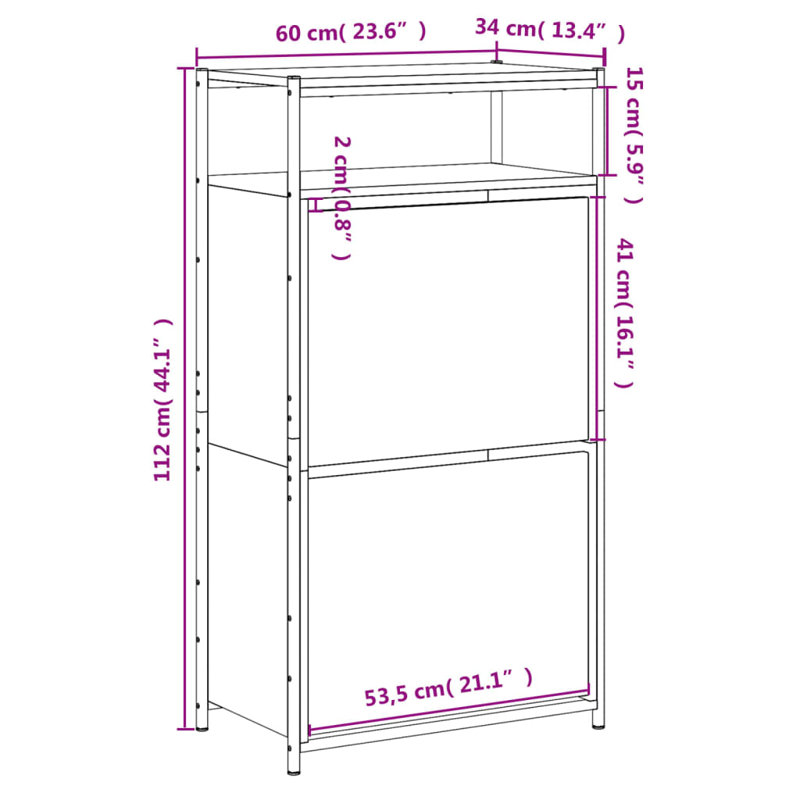 6 Pair Shoe Storage Cabinet, Black