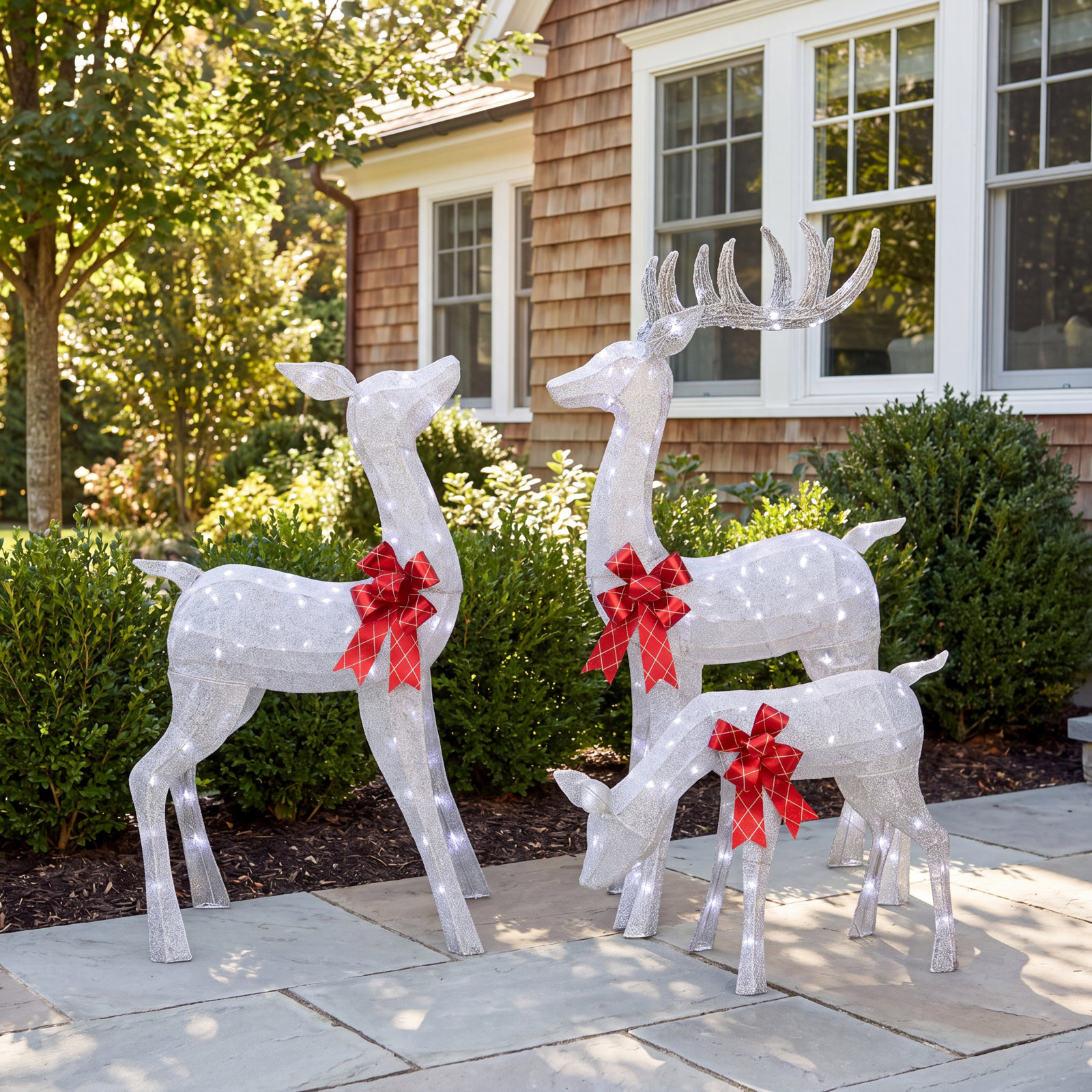 3-Piece Outdoor Lighted Deer Family Display