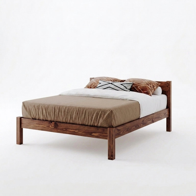 Structure de lit Alessio, 85 po x 85 po, Bois espresso