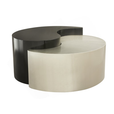 Table basse moderne de style contemporain avec cadre en tôle de fer