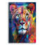 Art mural en verre épique «Lioness» par Dean Russo, 12 po x 16 po
