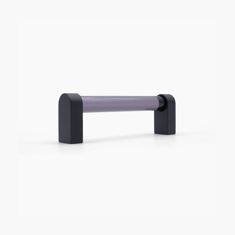 Clarity Acrylic Center to Center Bar / Handle Pull, Matte Black/Smoke, 5" Center to Center