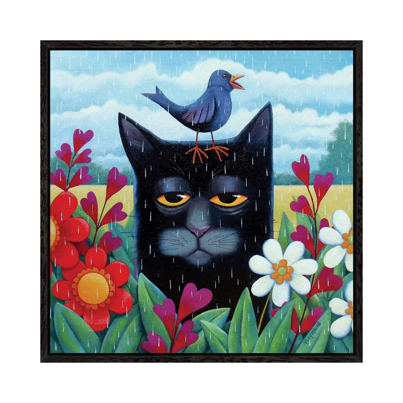 Blue Summer by Vicky Mount - Painting on Canvas, 66.04cm H x 66.04cm W x 3.81cm D, Black Framed