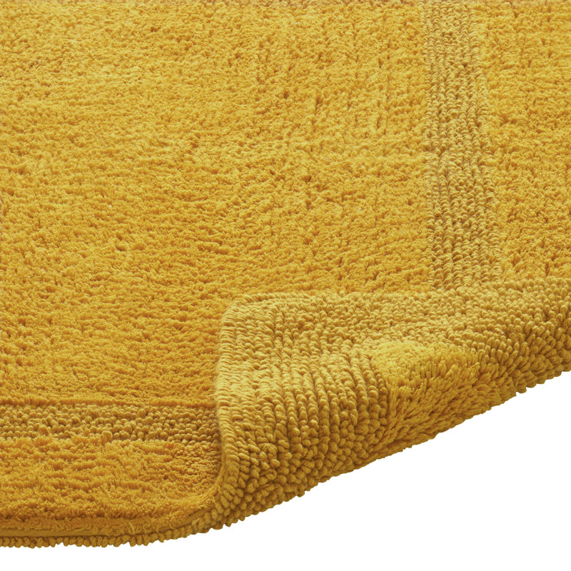 Rozanne Reversible Cotton Bath Rug, Yellow, 21" x 34" Rectangle