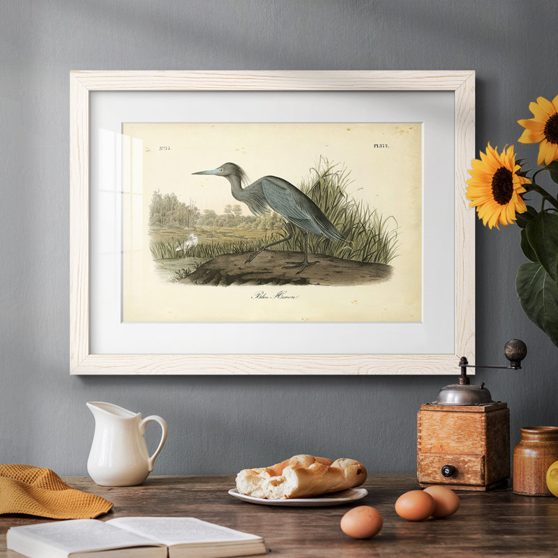 Audubons Blue Heron, Blanc, H 14 po x l 20 po x P 1,5 po