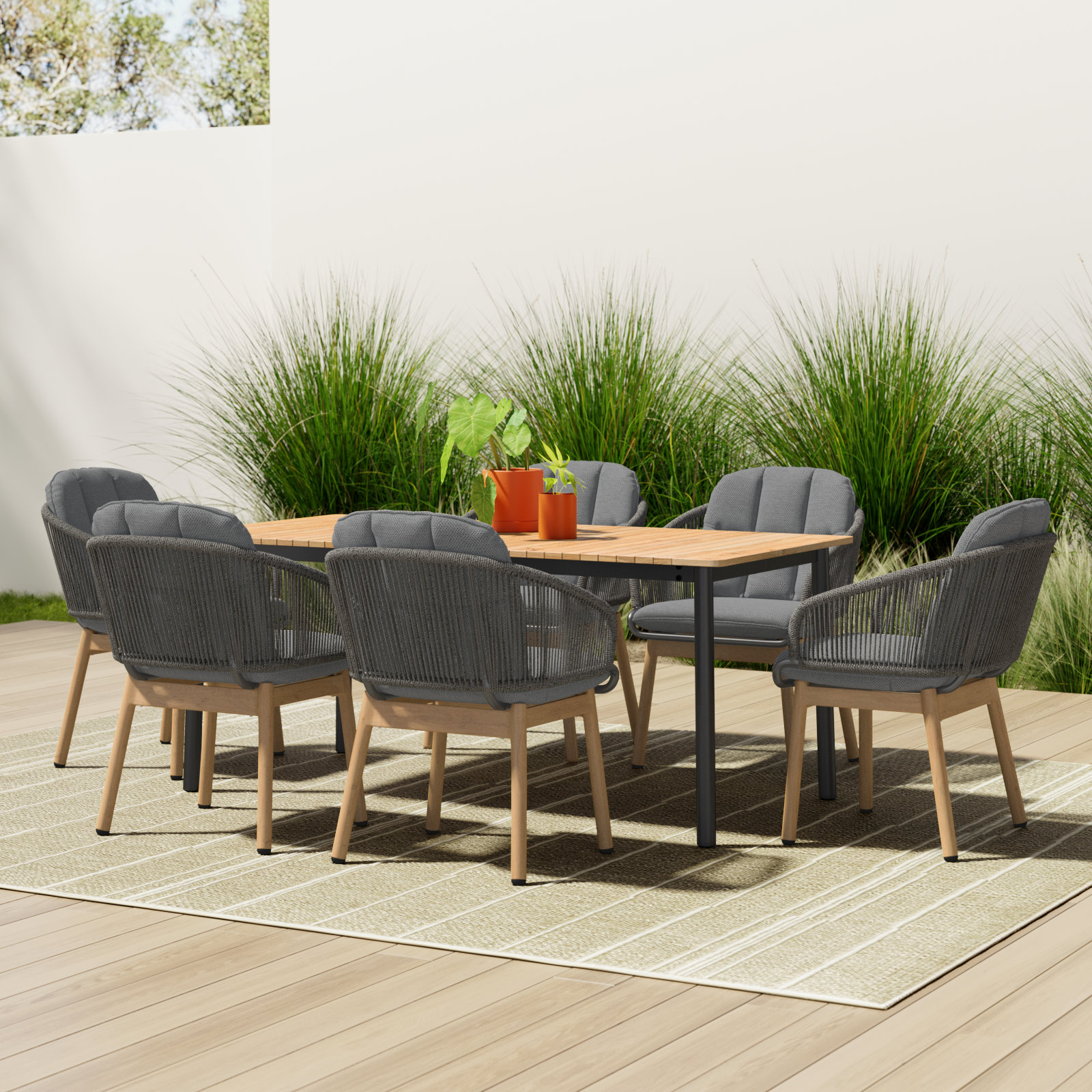 Parkview 70" Rectangular 6 - Person Outdoor Dining Set