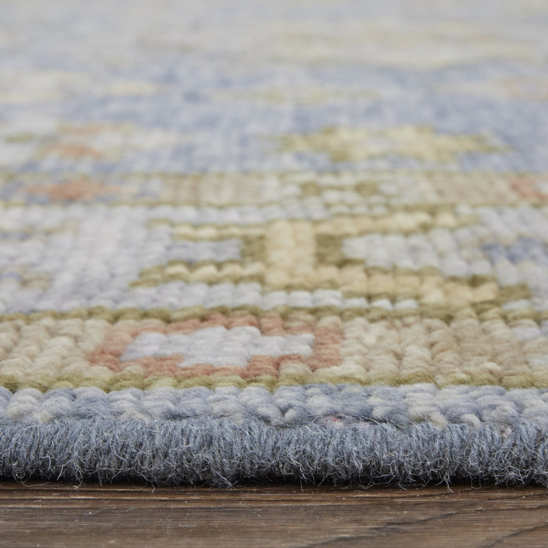 Nacy Wool Oriental Area Rug, Rectangle 3' x 5', Blue