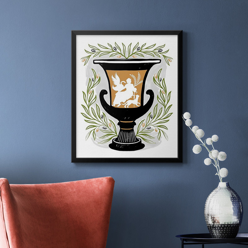 Vases grecs I - Toile encadrée de qualité supérieure - prête à être accrochée, Noir, H 24 po x l 20 po