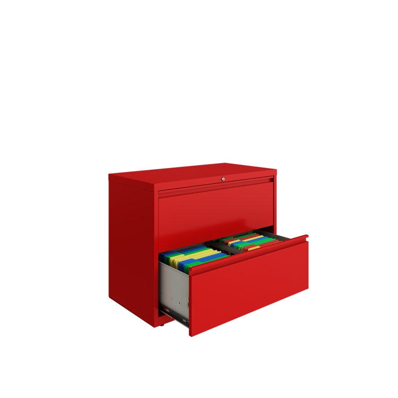 36'' Wide 2 -Drawer Steel File Cabinet, Red