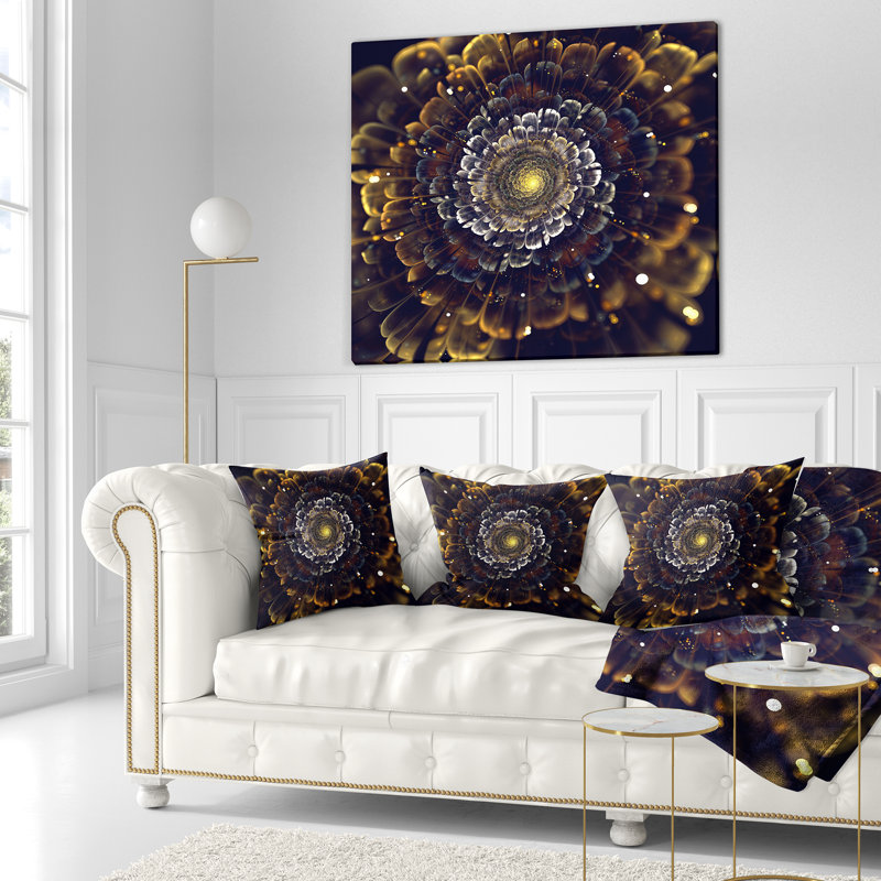 Fleurs De Fractale Avec Oreiller Violet Abstract
