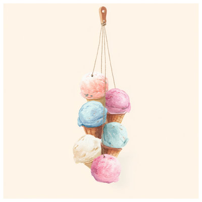 Stacked Ice Cream Cones Wall Tapestry - Ice Cream Wall Decor