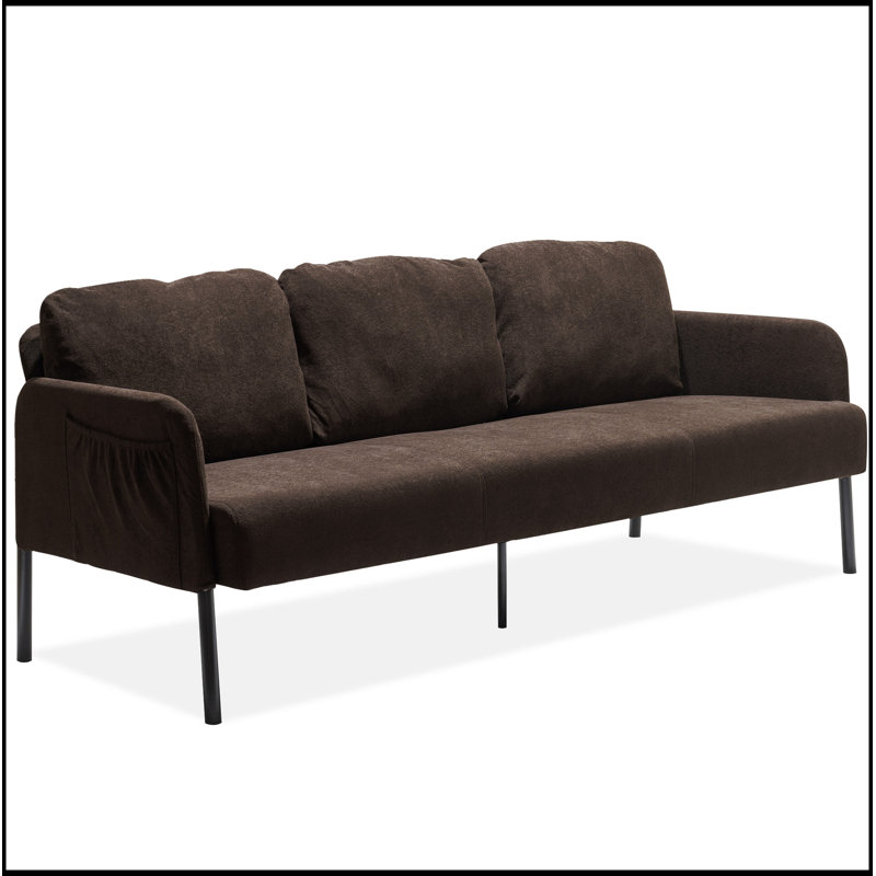 Canapé confortable en tissu de polyester pour divers espaces, rehaussant le style intérieur, Brun