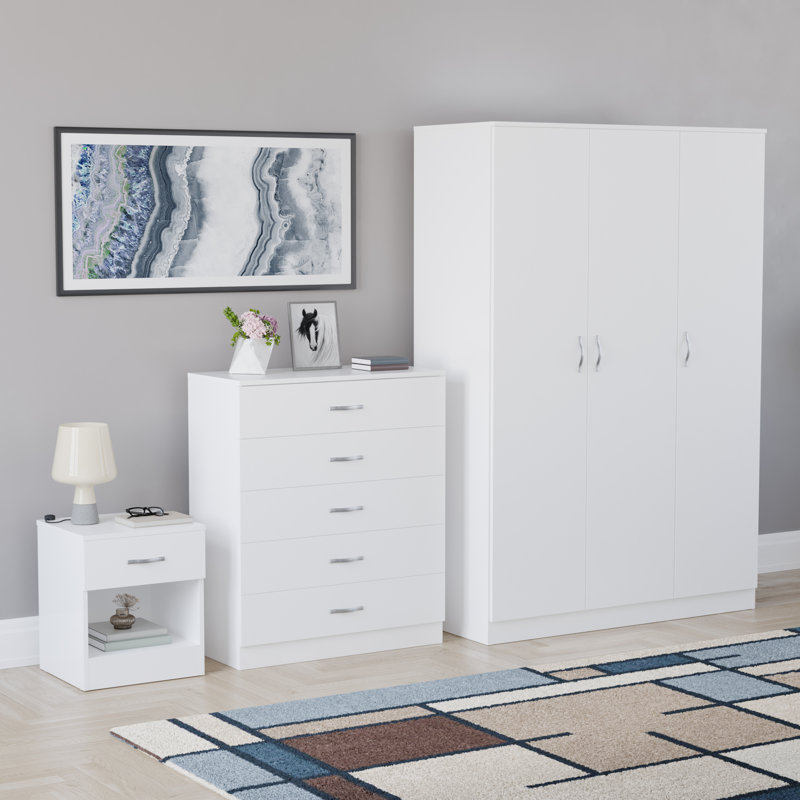 Maybery 1 Drawer Bedside Table, White