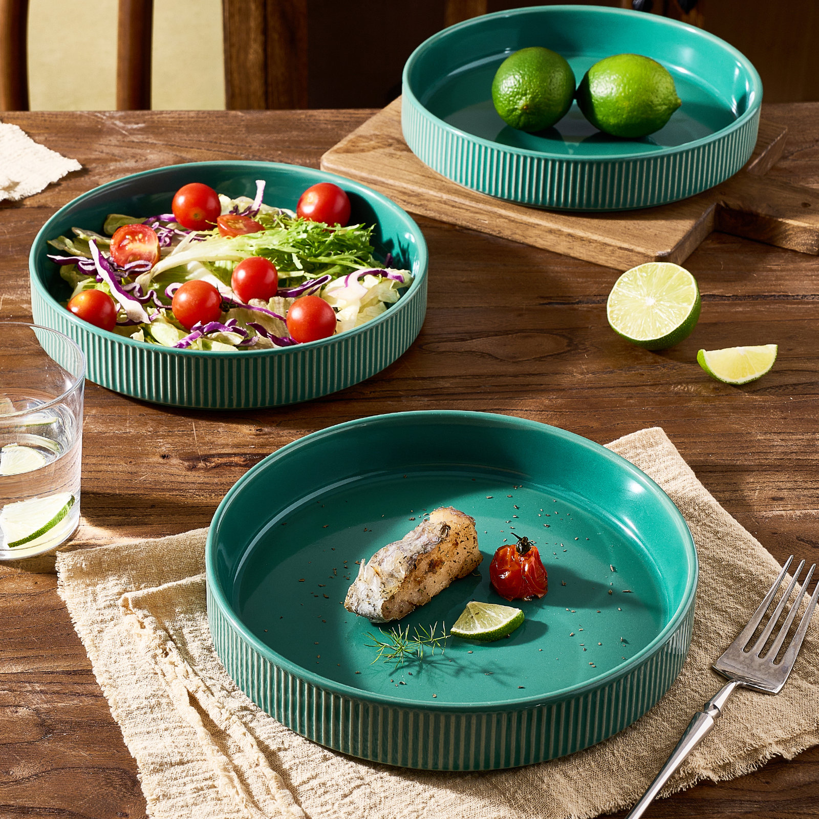 Stoneware Pasta Bowl, Sage Green