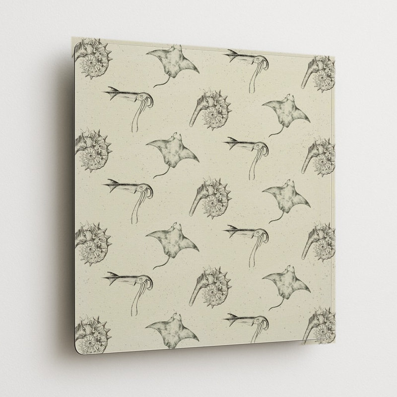 «Marine Life», motif botanique carré en métal, 32" H x 32" W