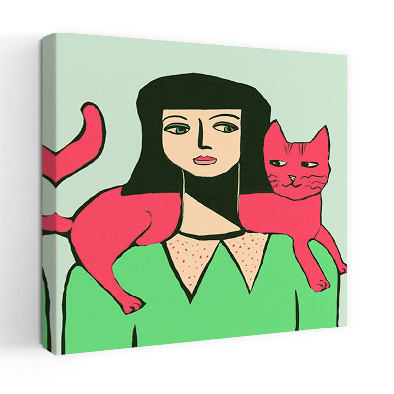 Art contemporain, art contemporain pour chat, H 24 po x l 24 po
