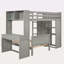 Lit mezzanine double avec lit autoportant Kitzie, tablettes, bureau et garde-robe-954832473