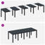Table de jardin en rotin poly 98,43 x 39,37 x 28,74 po vidaXL Anthracite-531192323-531192325