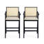 Tabouret de bar à dossier en plastique tissé de 27 po de hauteur - siège en tissu rembourré de mousse et structure en bois d'hévéa durable-1572567527-1572567526