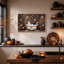 «Ghost and Cats in Clawfoot Tub» avec art floral sur toile Halloween-70093433