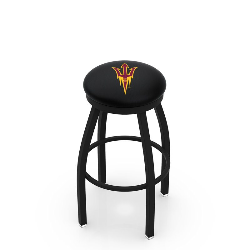 NCAA Swivel 25" Counter Stool, Black Wrinkle, Arizona State - "Fork"
