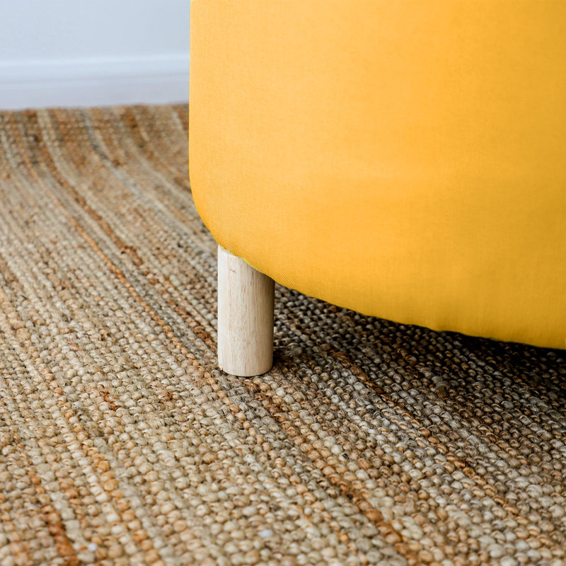 Table basse avec rangement en bois massif, Jaune