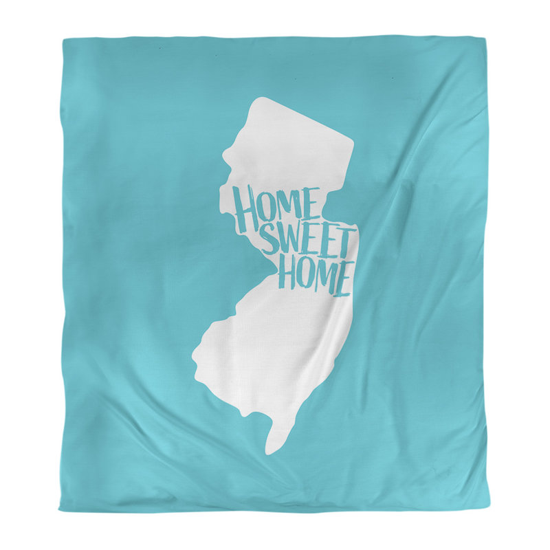 Housse de couette home new jersey, Housse de couette pour grand lit, Bleu sarcelle, Microfibre