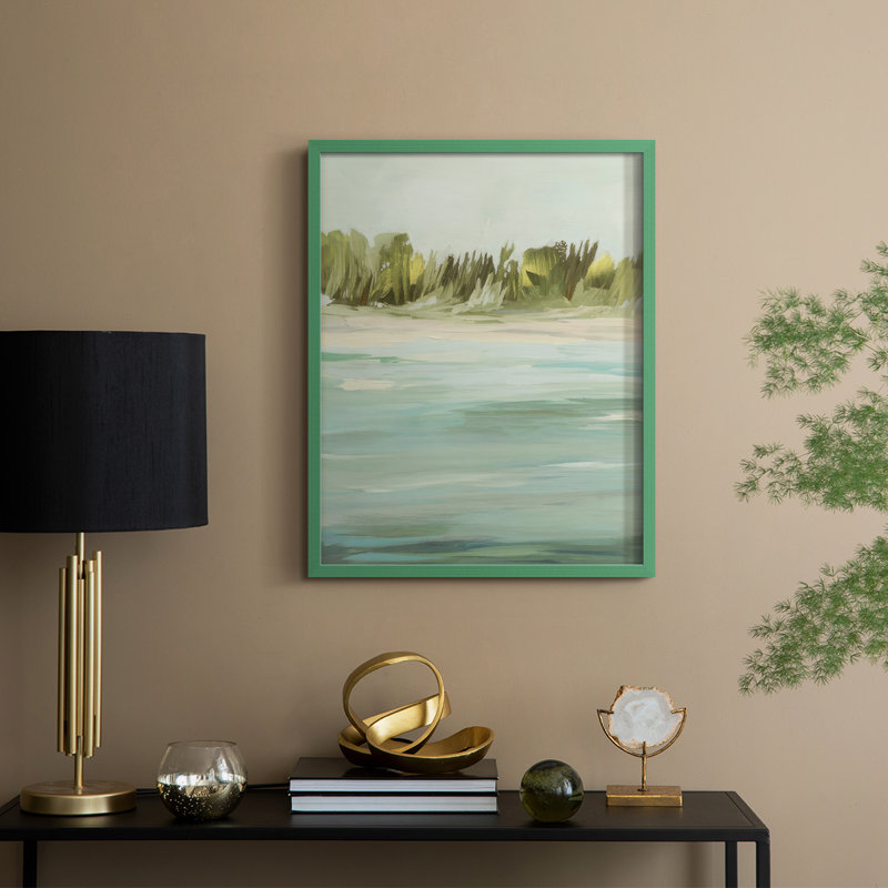 «Offshore Horizon I», reproduction encadrée - bois massif, Vert, H 15 po x l 12 po