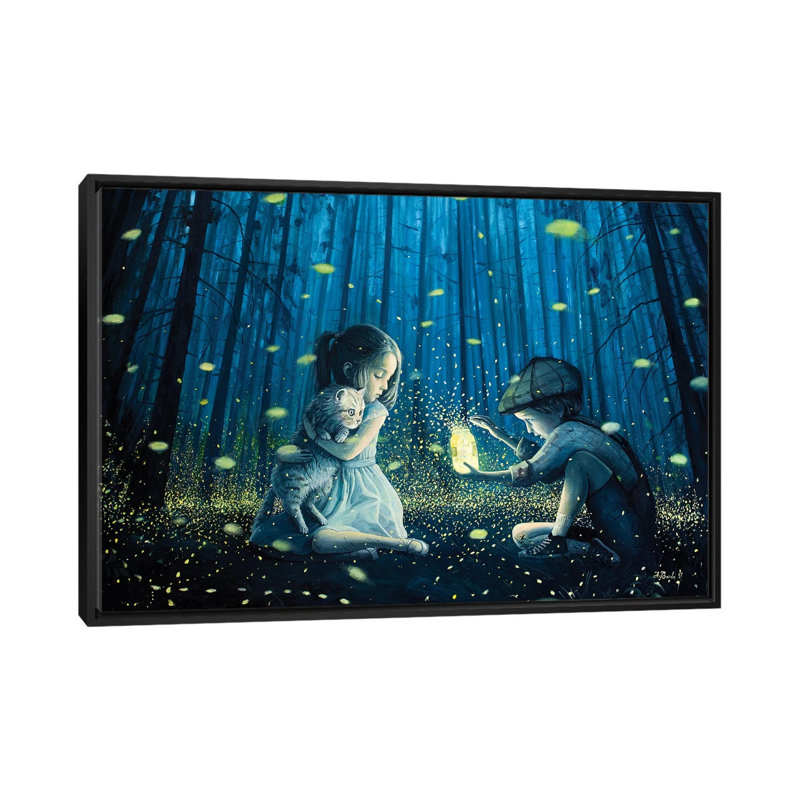 La lanterne magic, H 18 po x l 26 po x P 1,5 po, Toile avec cadre noir, Pas de tapis