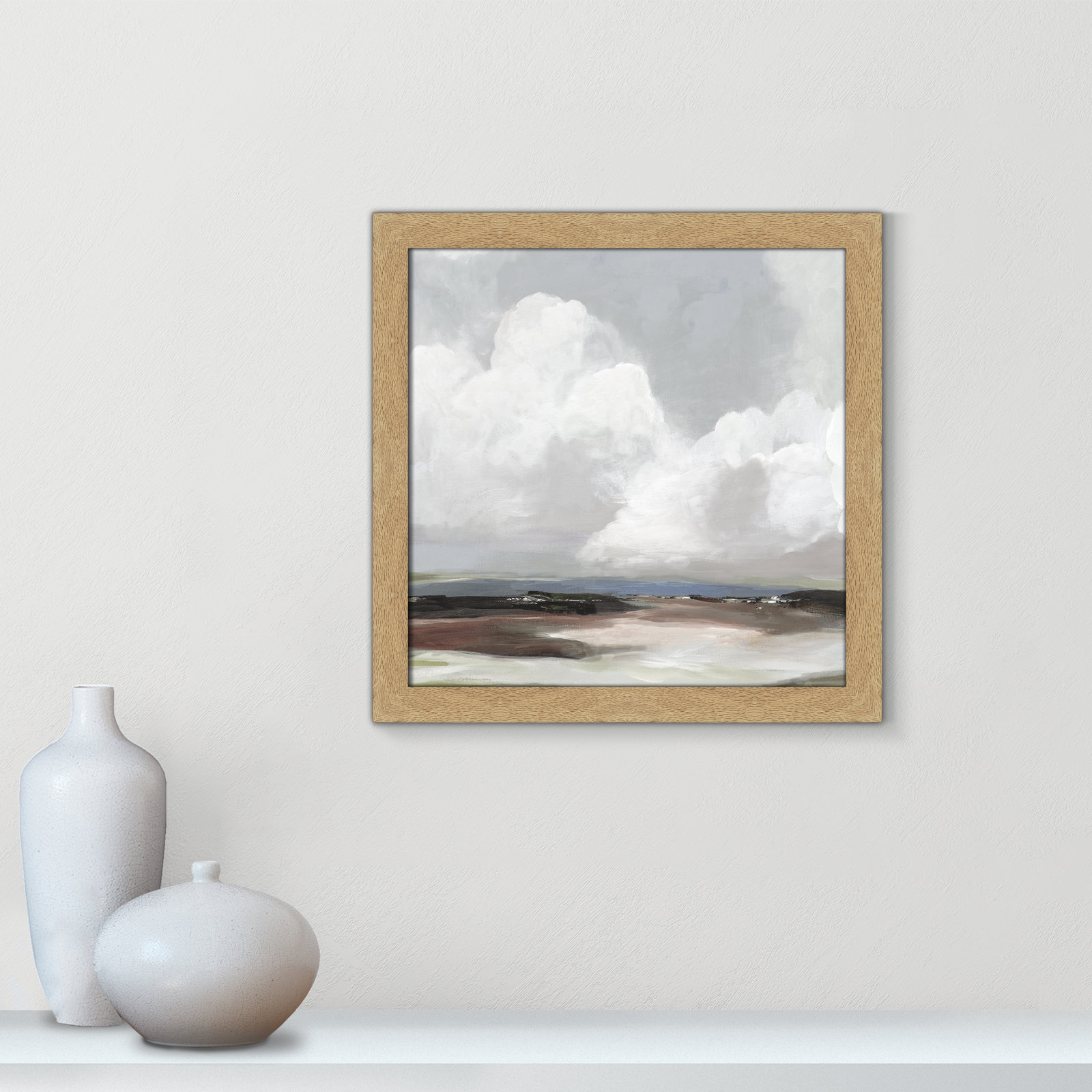Avron "Morning Air" Painting, 18" H x 18" W x 1.12" D, Natural Framed