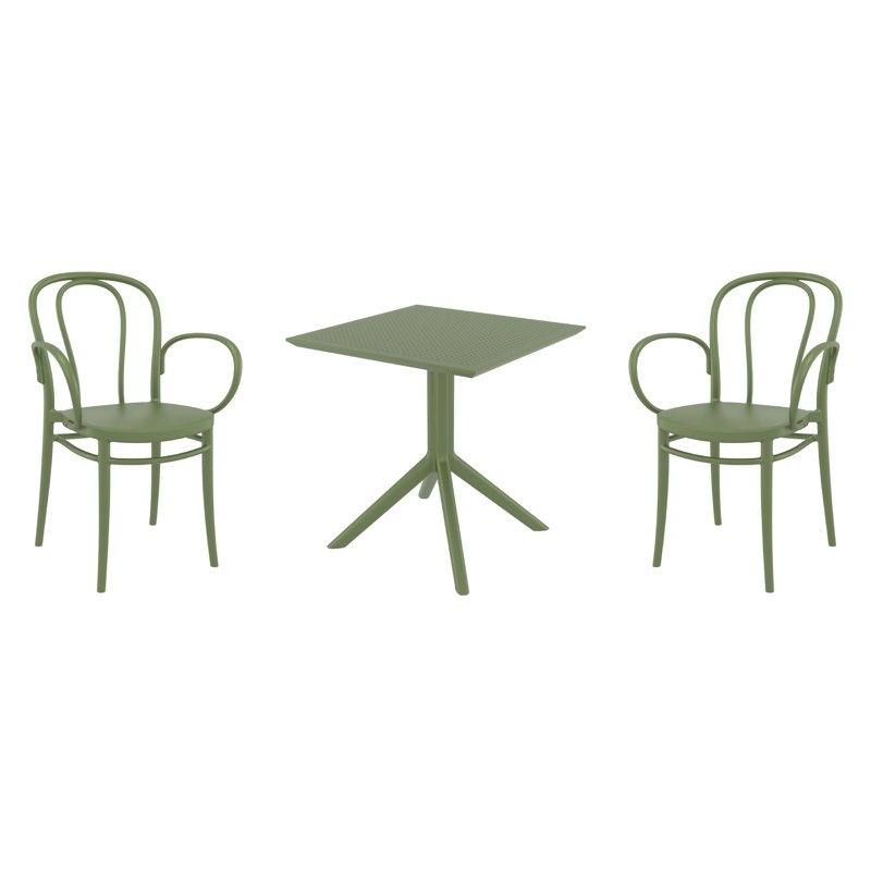 Ensemble bistro 60 po Farrah, Vert olive