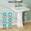 Bathroom Pedestal Sinks,Rectangular Pedestal Sink 26" W X 20" D Modern White Ceramic Pedestal Bathroom Sink