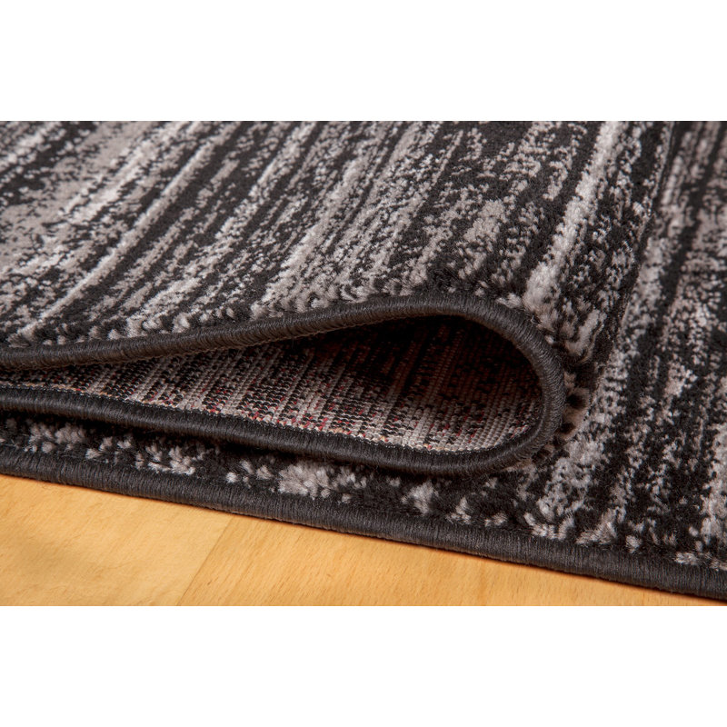 Tapis gris foncé, Tapis de couloir 2 pi 7 po x 9 pi