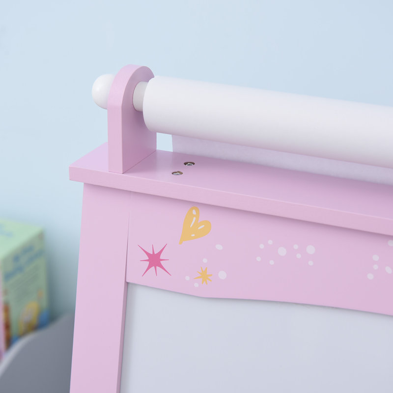 Billie Art Easel for Kids 3 in 1 with Paper Roll for Toddler Girls Pink