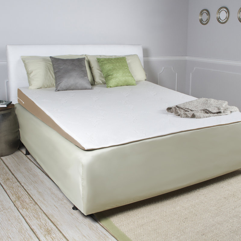 Queen-Size White Memory Foam Incline Mattress Topper
