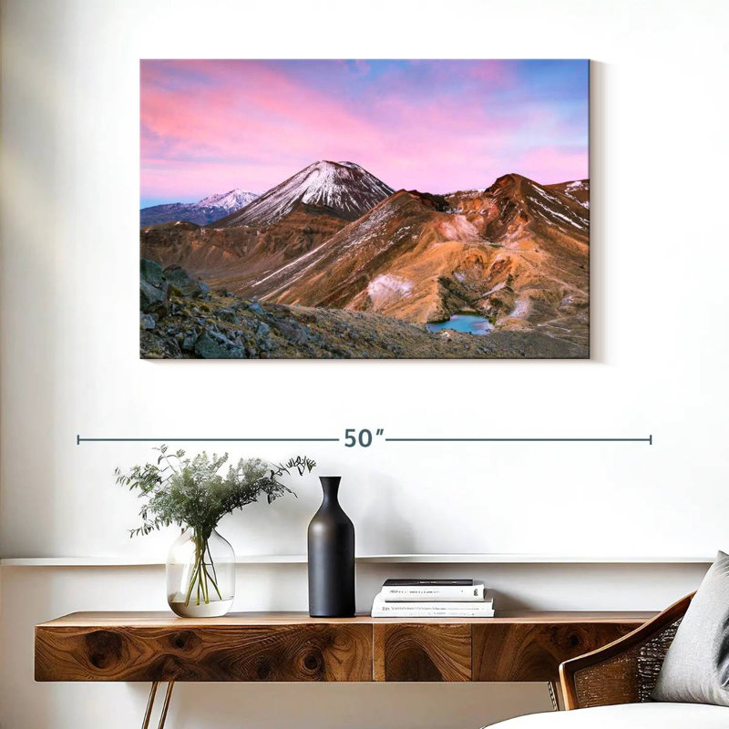 Senne, paysage de montagnes de Tongariro, H 26 po x l 39 po