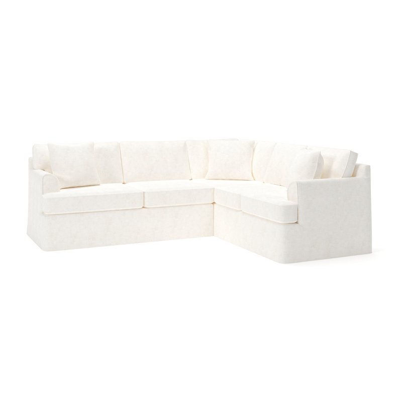 Canapé modulaire 2 pièces Conradina, Mélange de lin naturel Bevin, Orienté à droite