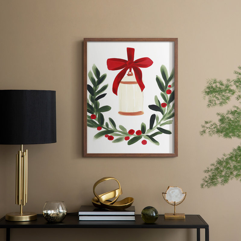 «Christmas Holiday Art», reproduction encadrée CMII, Noyer, H 11 po x l 9 po