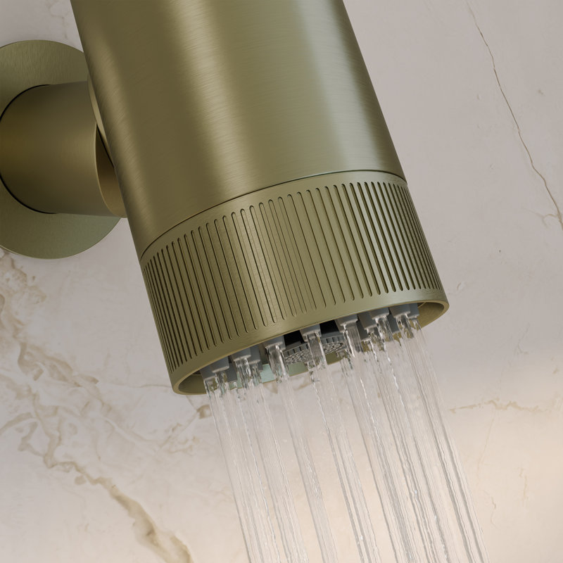 Pomme de douche murale à 2 jets de 2,5 GPM Lumiere, Or brossé