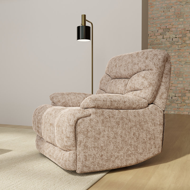 Fauteuil inclinable et pivotant Alaska , Tissu crème